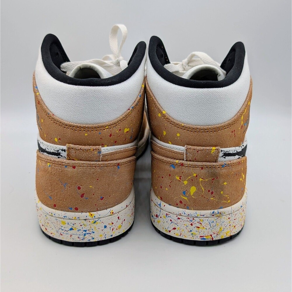 Nike Air Jordan 1 SE Mid Brushstroke Paint Splatter DA8005-100 Mens Size 12 - Picture 5 of 7